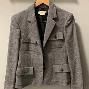 Michael Kors black tweed wool skirt suit size 6